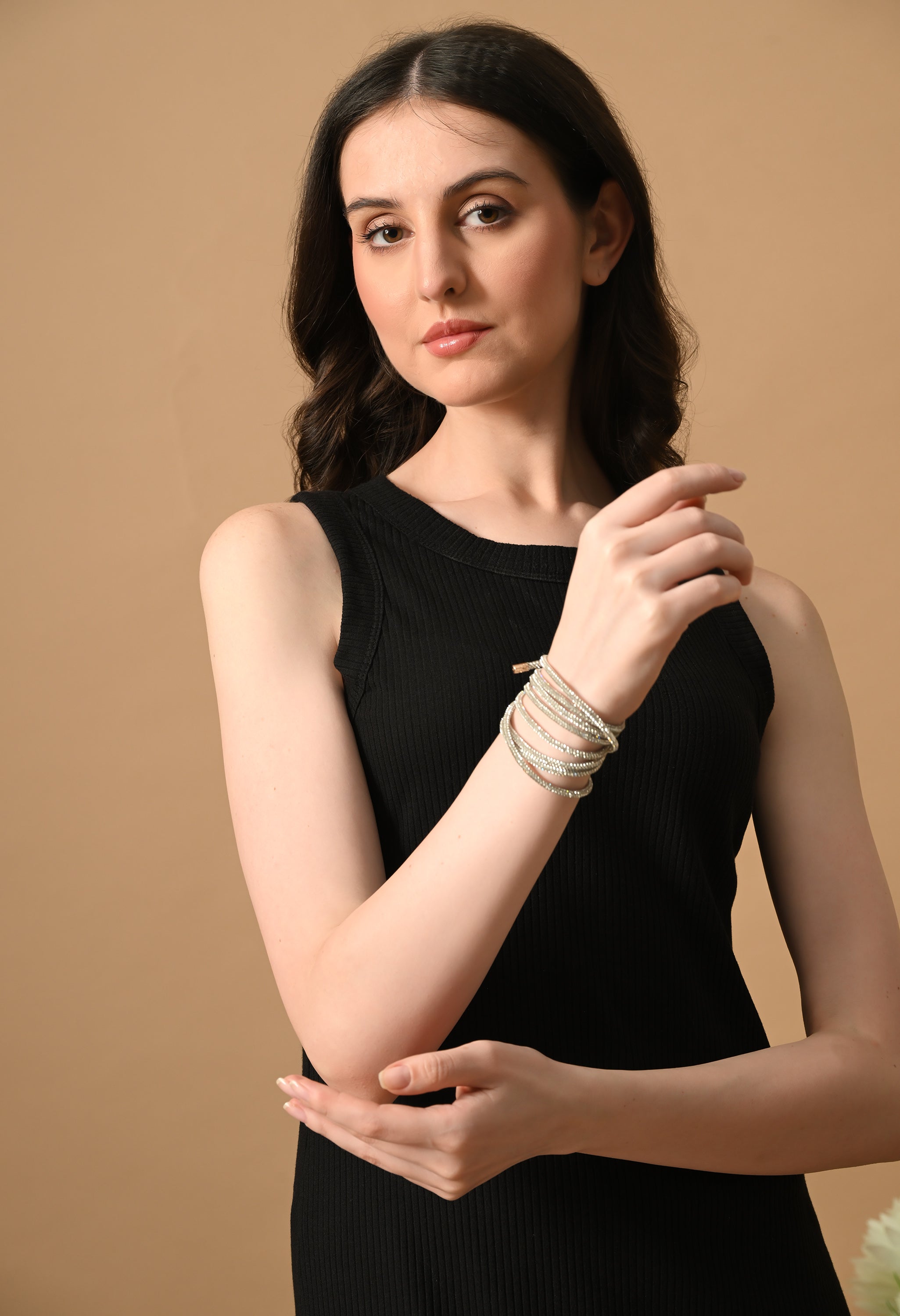 Multi-purpose Rhinestone Cord Belt (Silver)