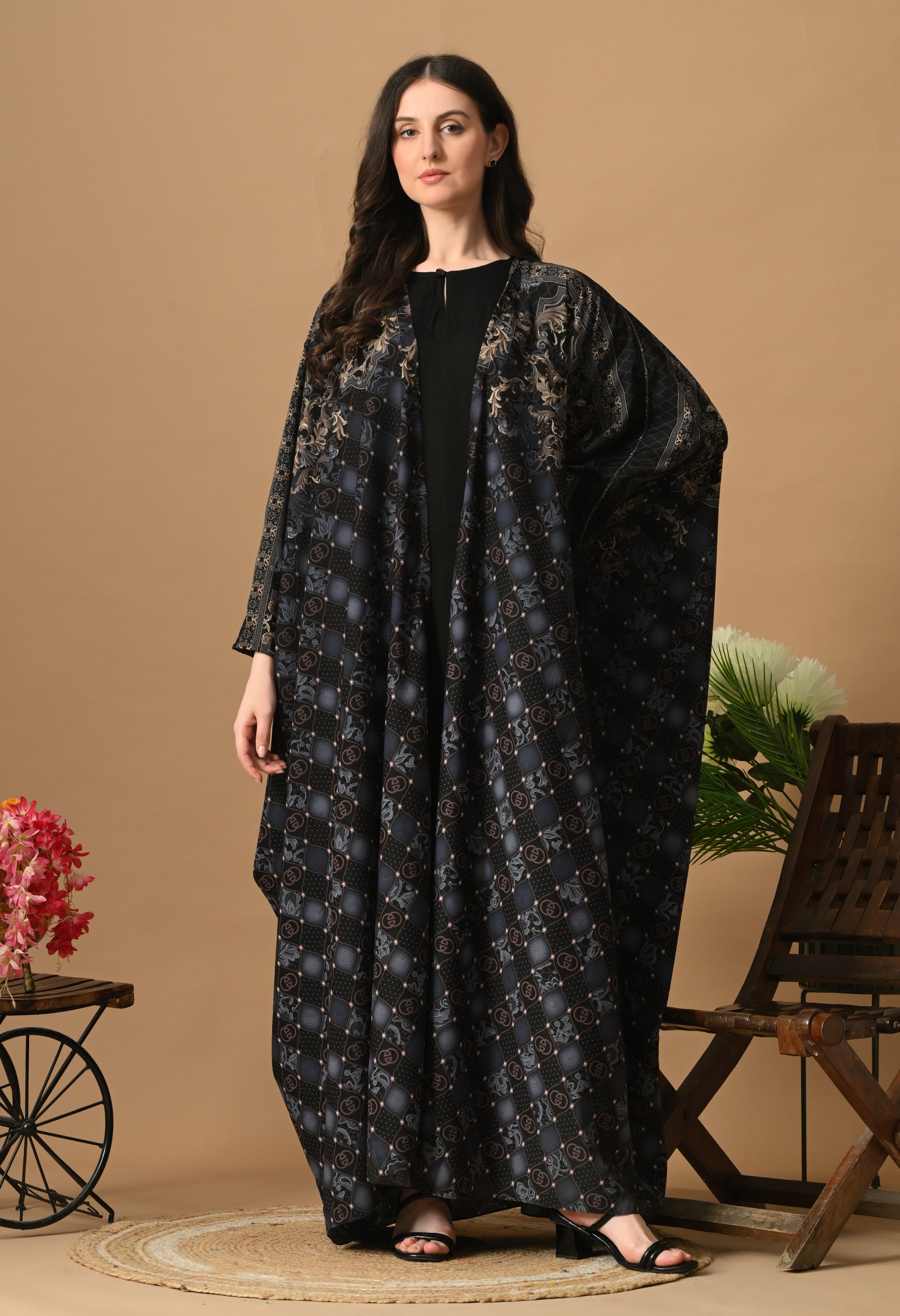 Printed Jacket Dress kaftan style