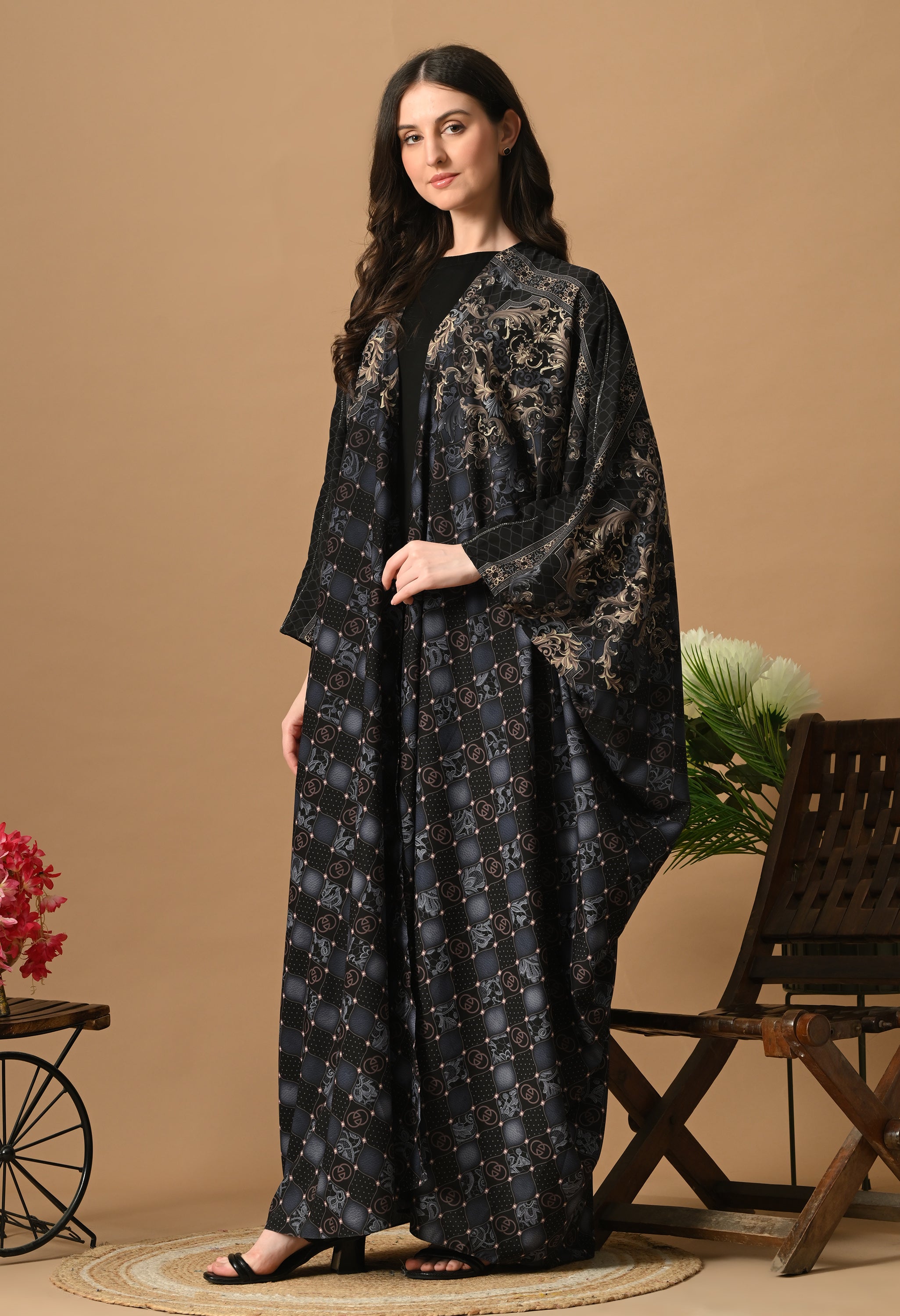 Printed Jacket Dress kaftan style