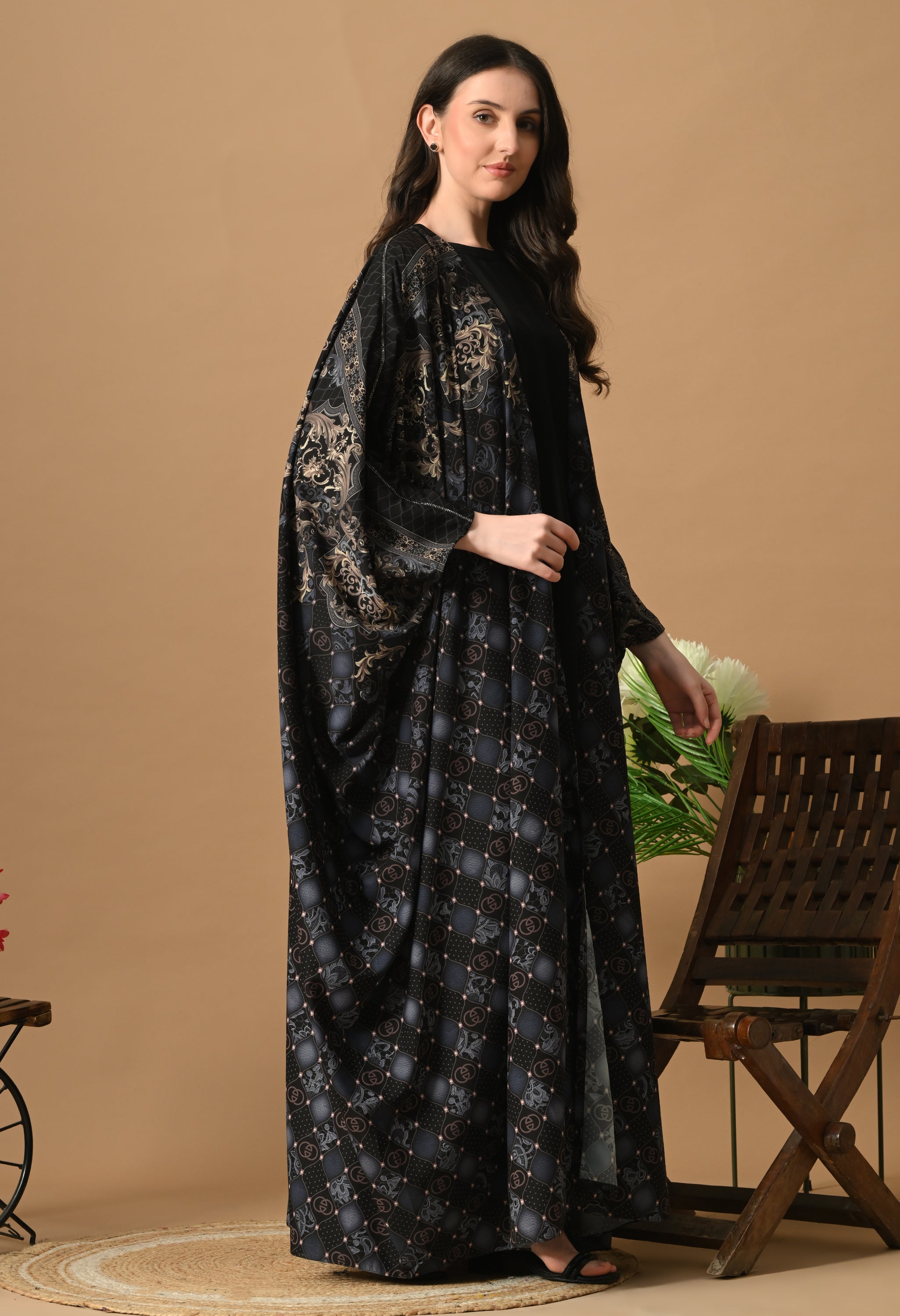 Printed Jacket Dress kaftan style