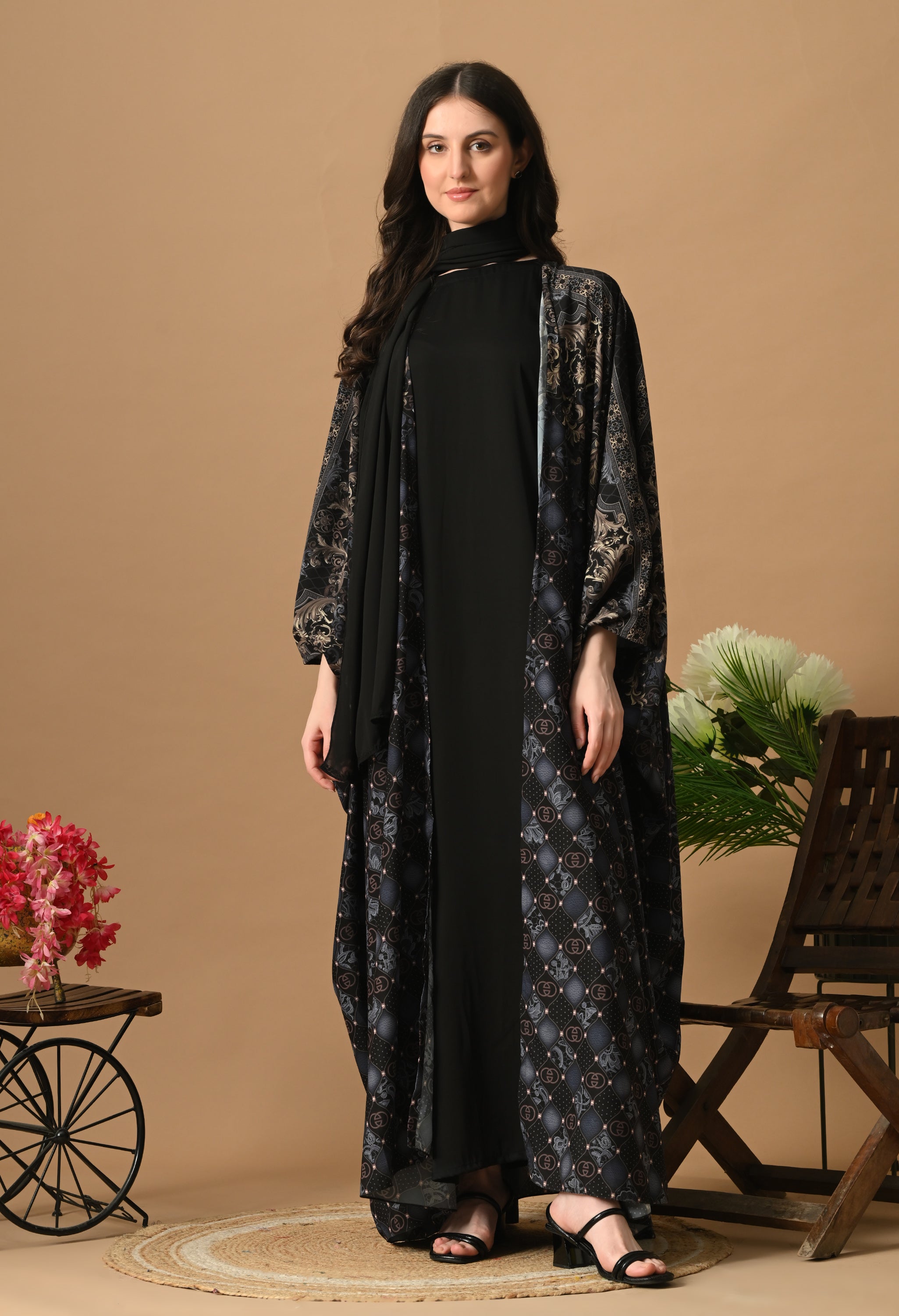 Printed Jacket Dress kaftan style