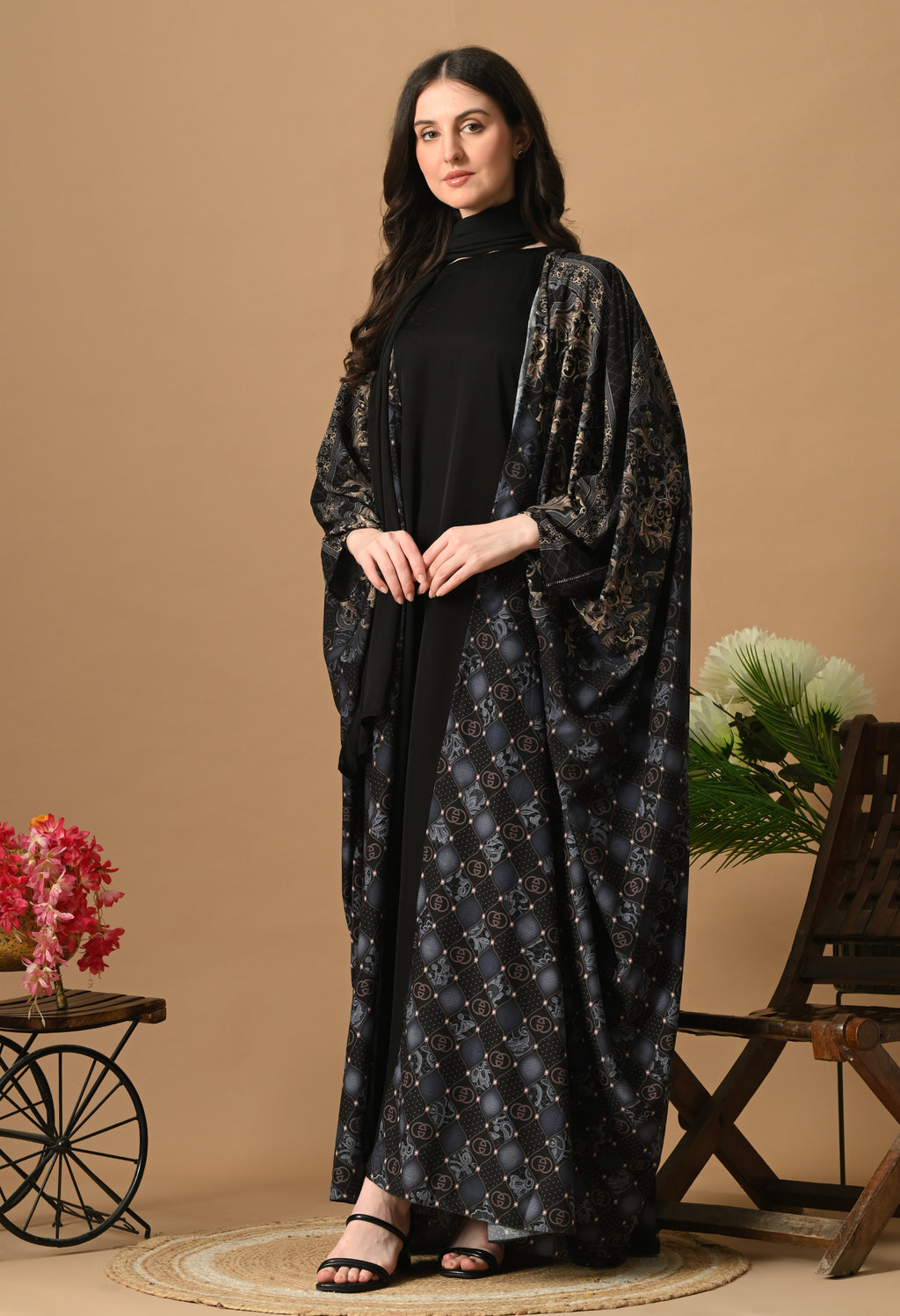 Printed Jacket Dress kaftan style