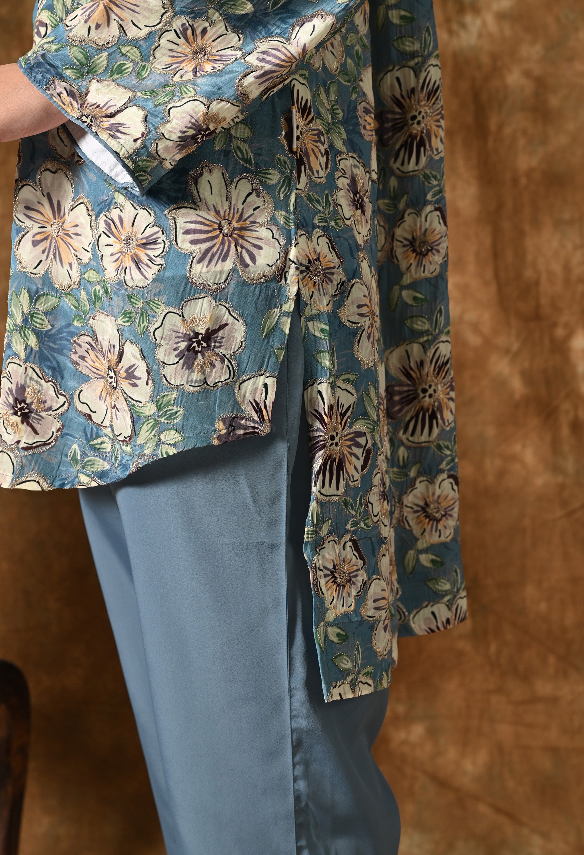 Multi-Color Co-Ord set (Floral Powder Blue)