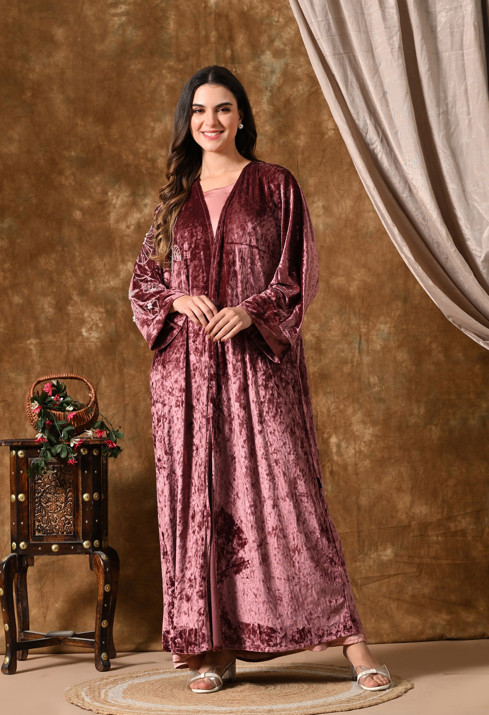 Ice Velvet Jacket Abaya