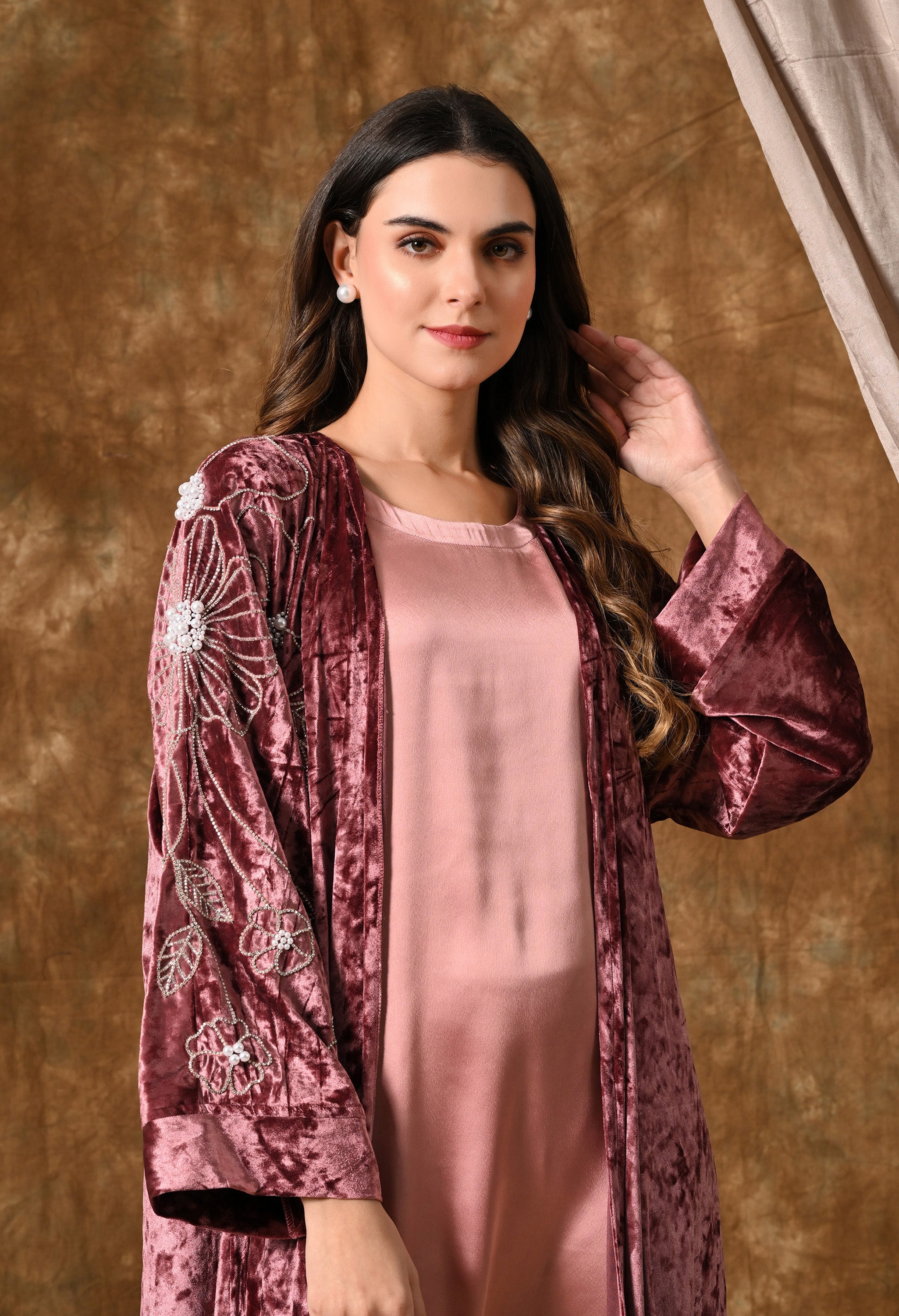 Ice Velvet Jacket Abaya
