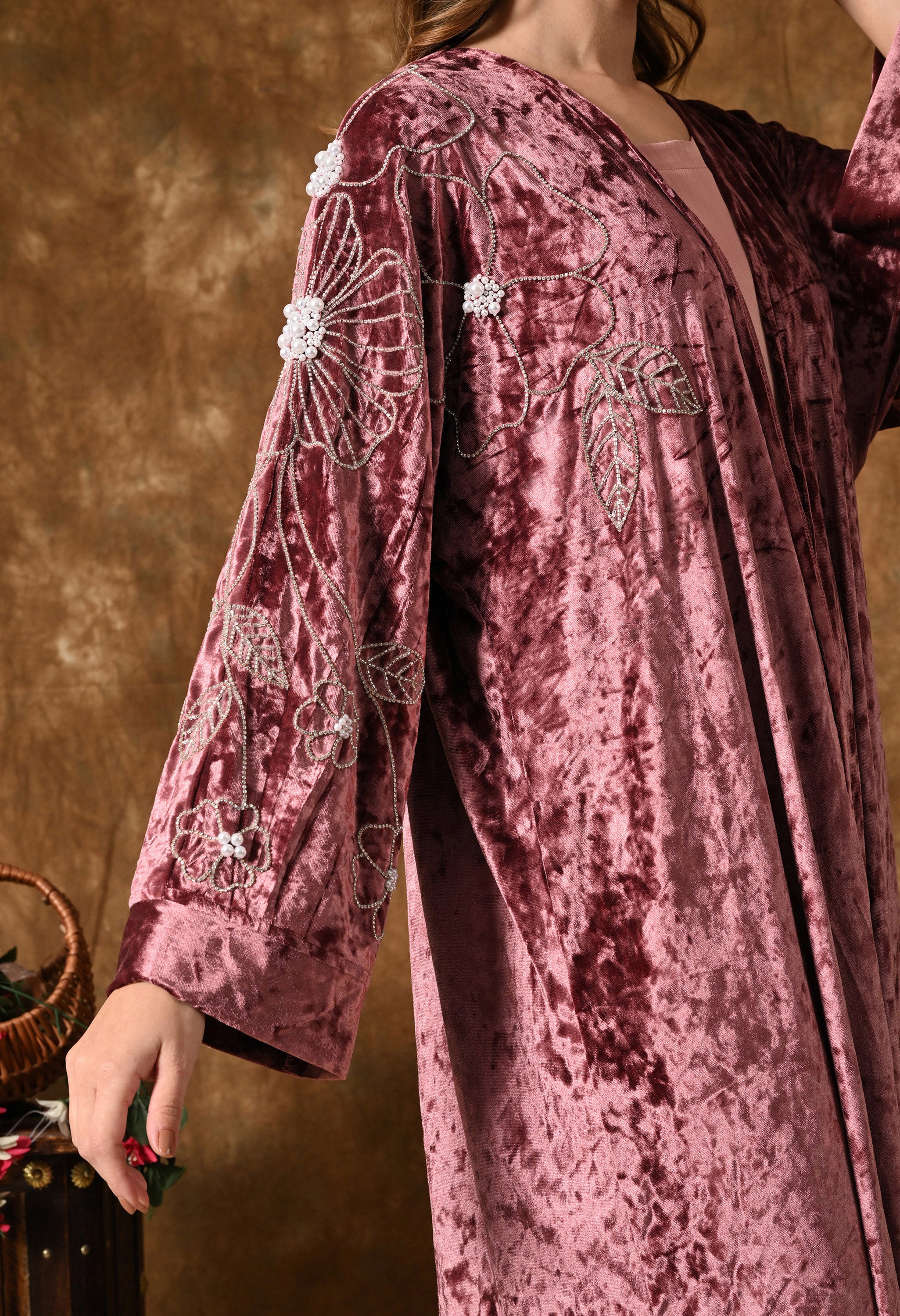 Ice Velvet Jacket Abaya