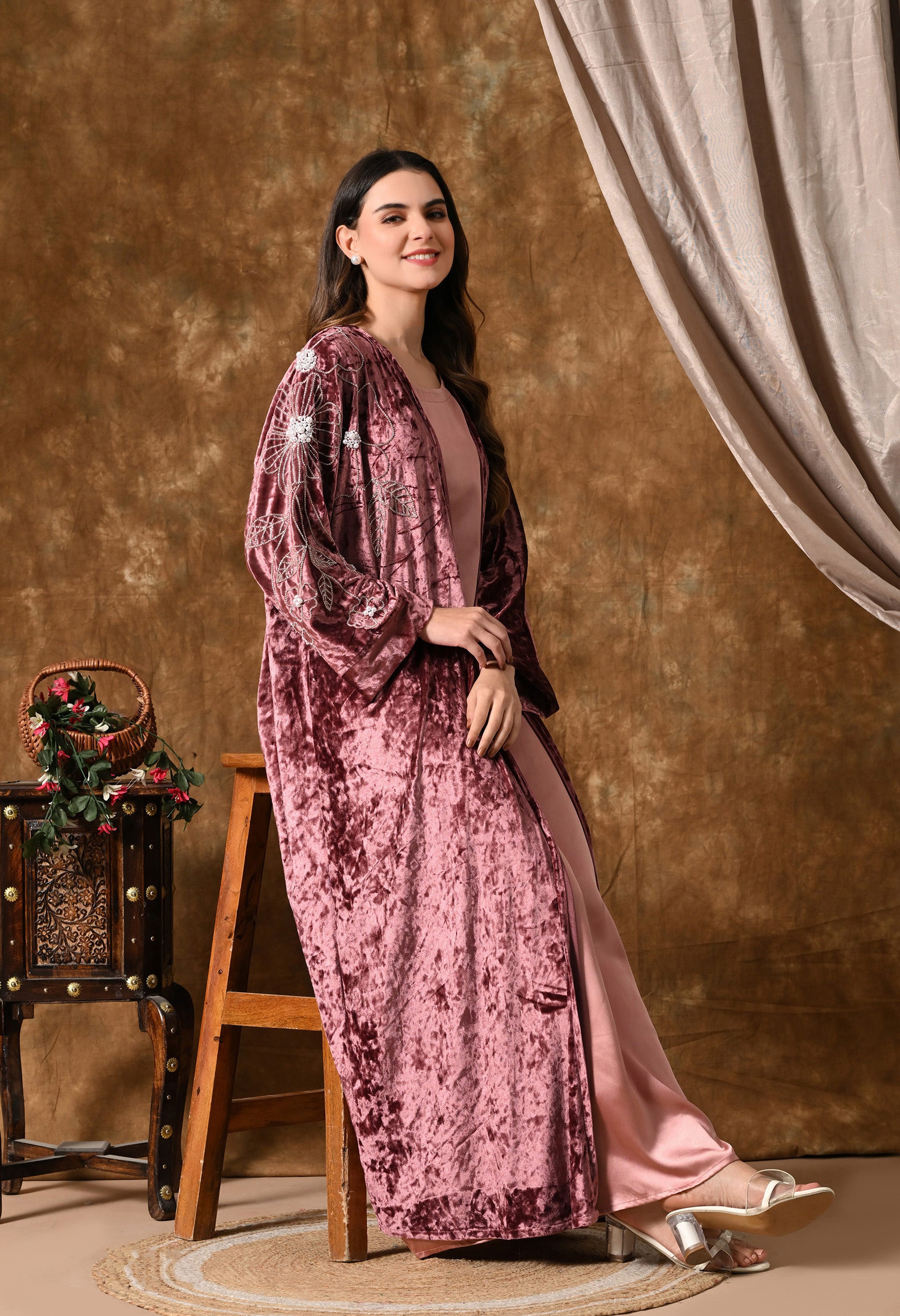 Ice Velvet Jacket Abaya