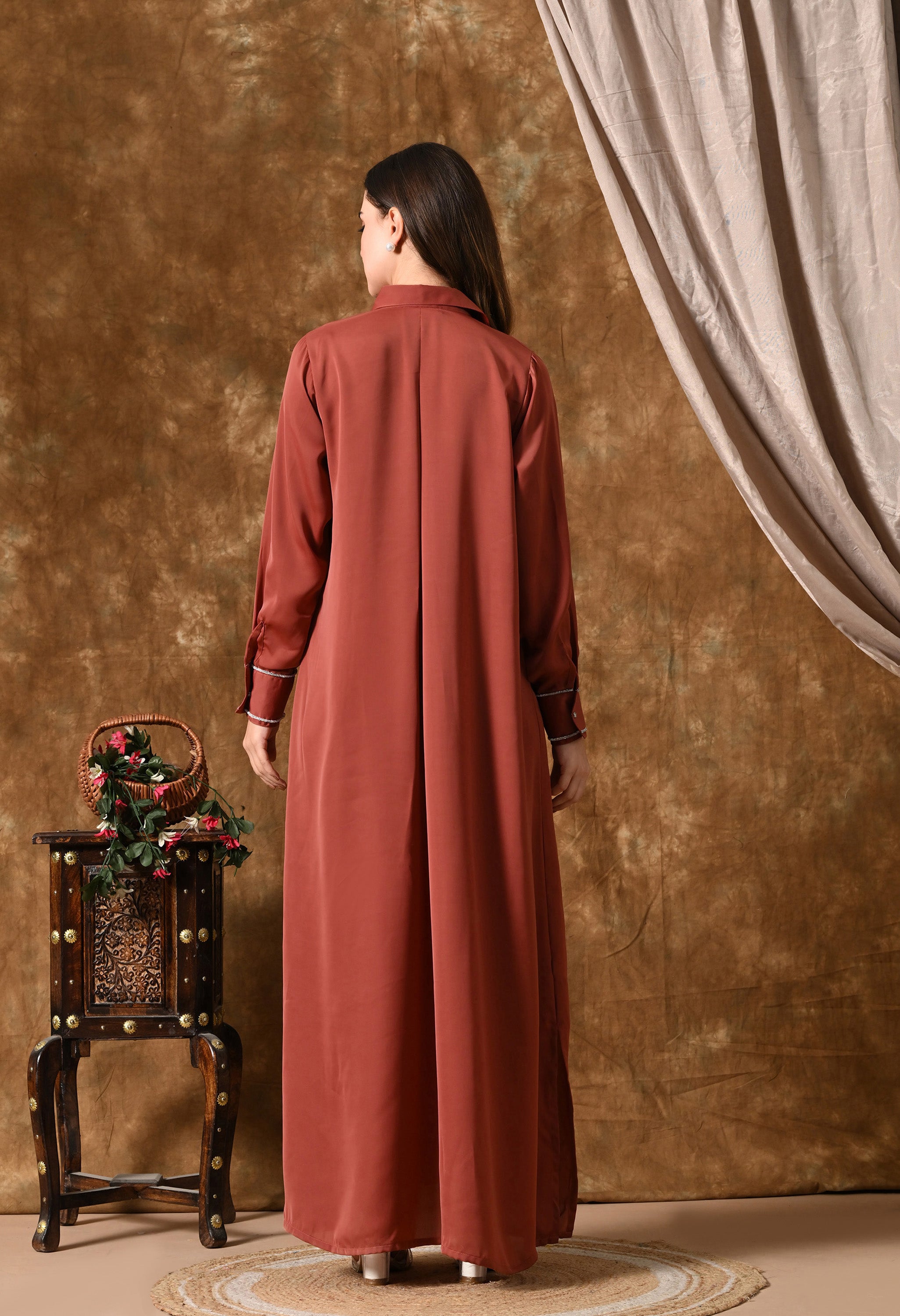 Farida Maxi Dress (Rust)