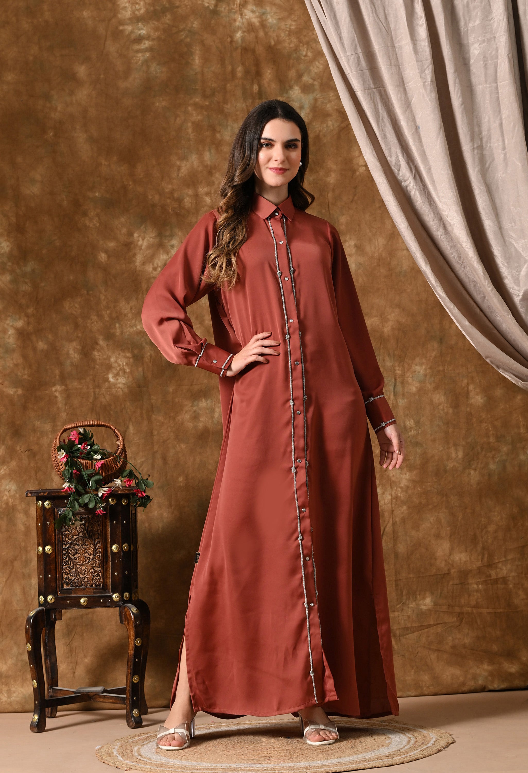 Farida Maxi Dress (Rust)