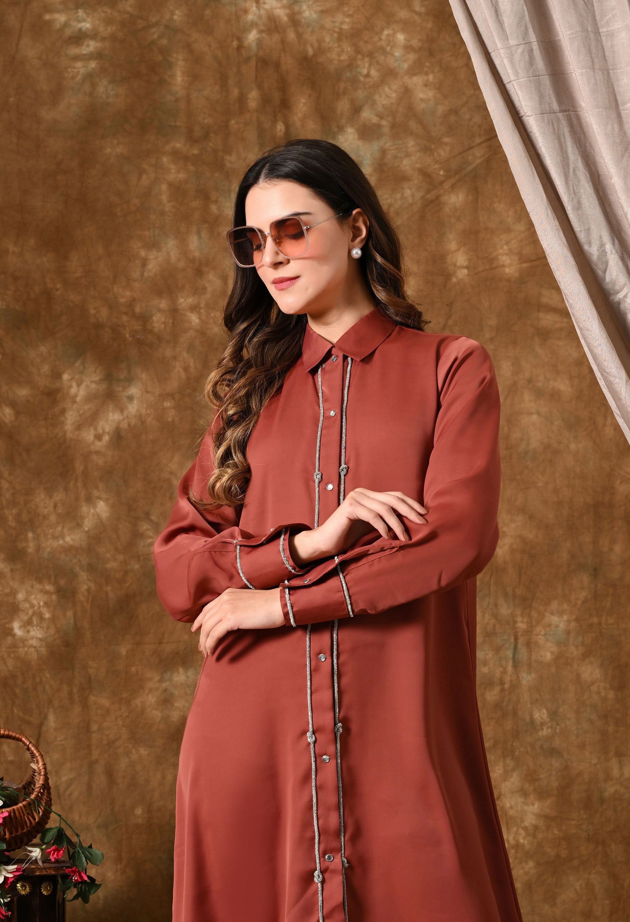 Farida Maxi Dress (Rust)