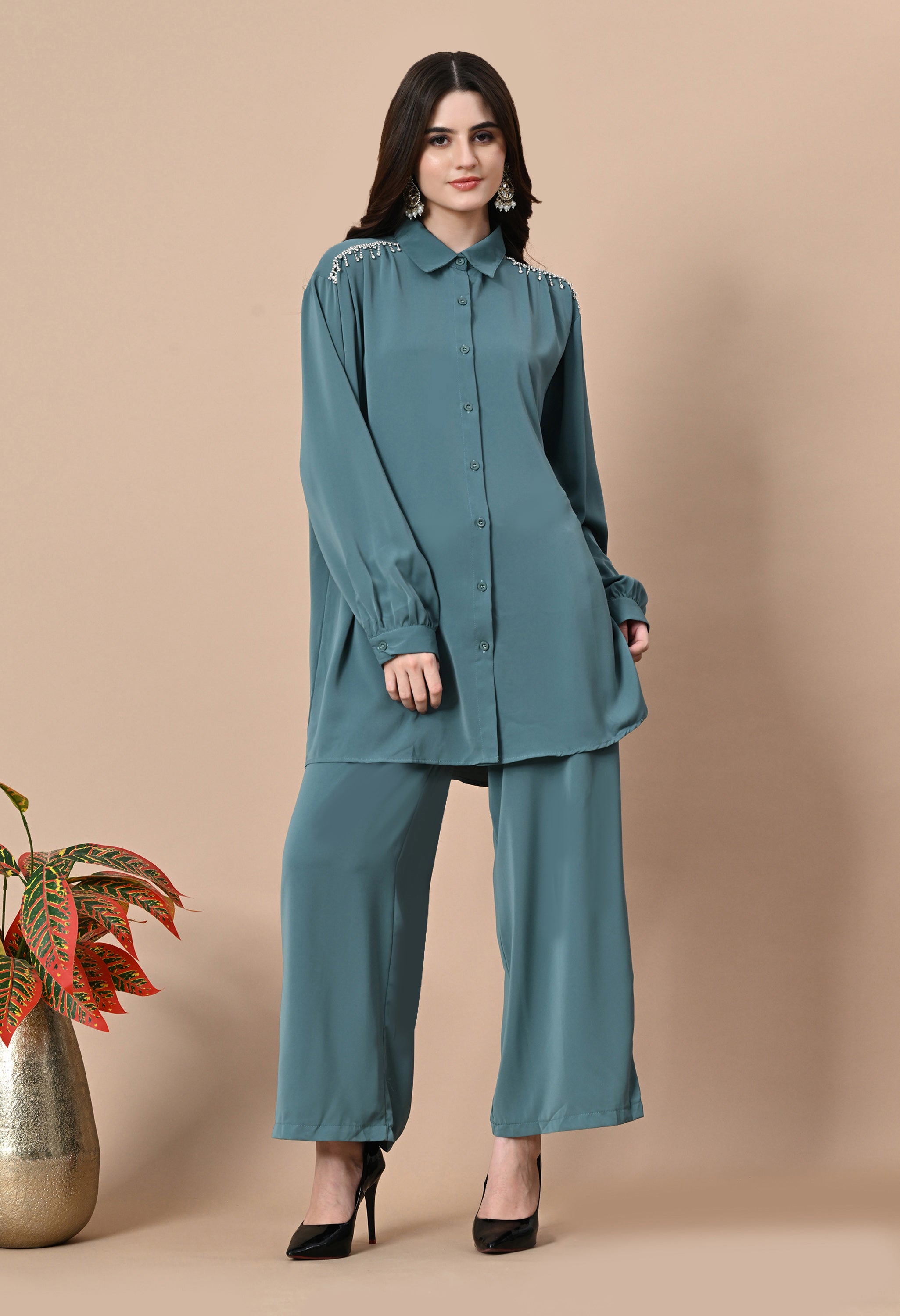 Crystal Rain Co-Ord Set (Teal)