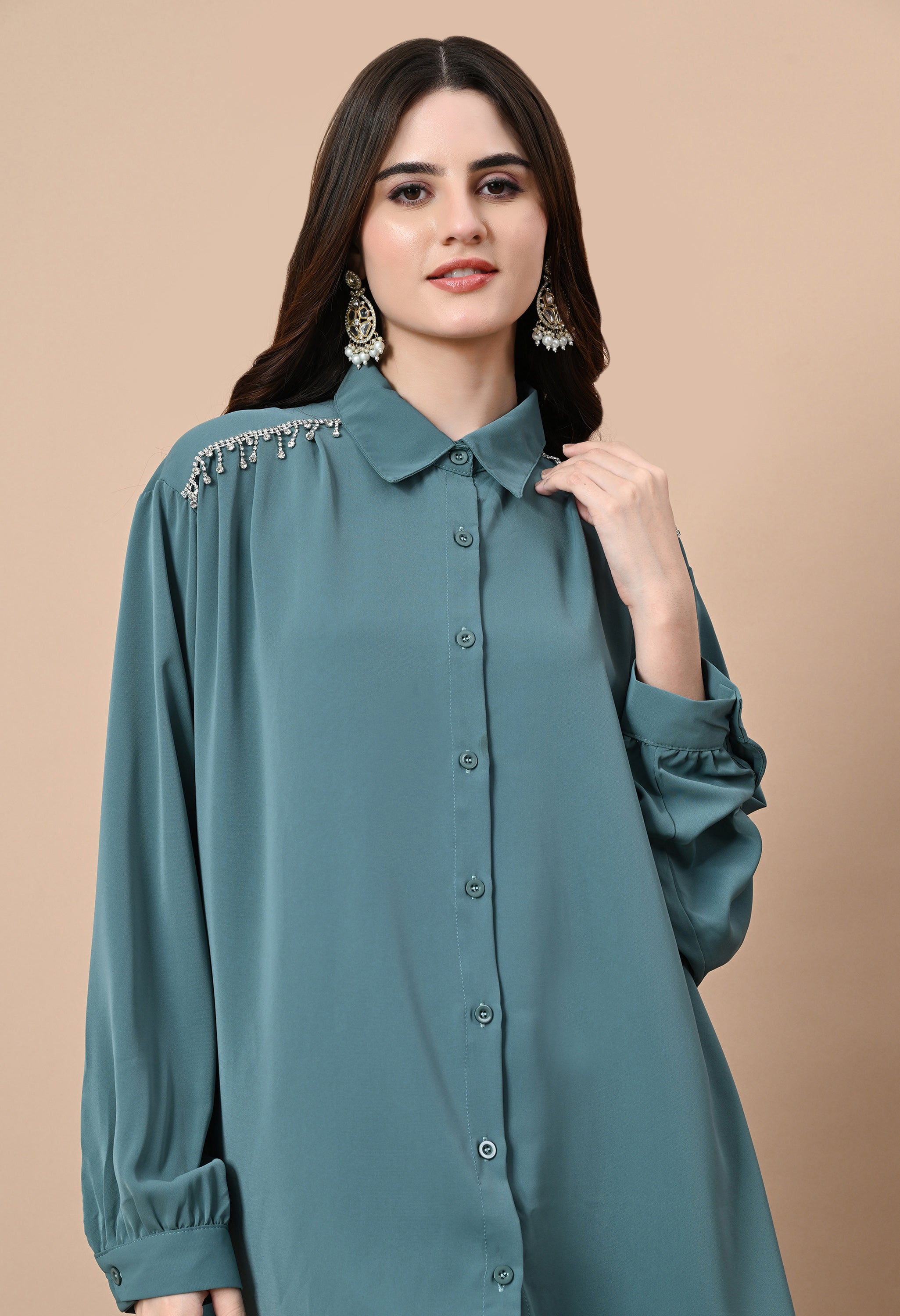 Crystal Rain Co-Ord Set (Teal)