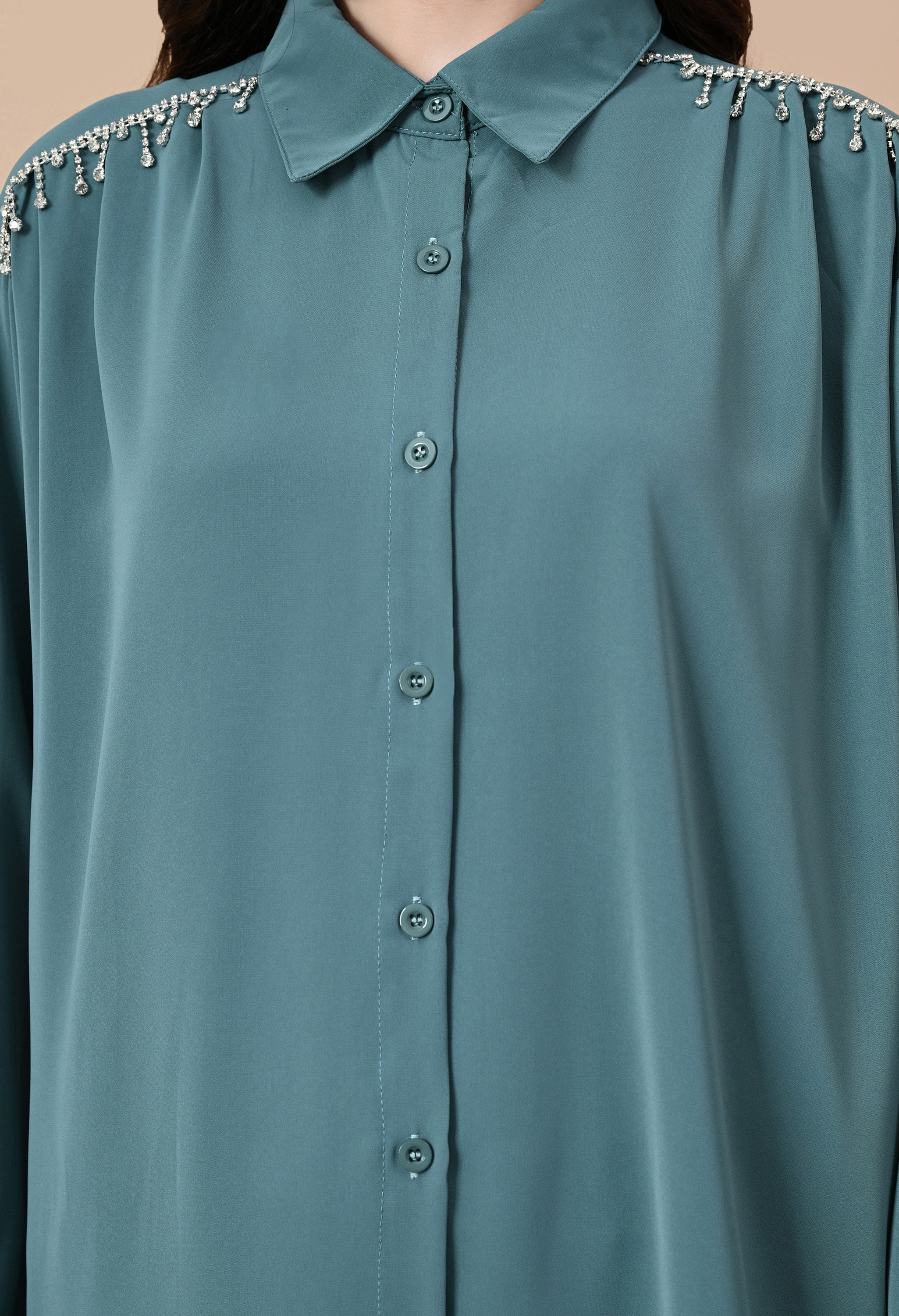 Crystal Rain Co-Ord Set (Teal)