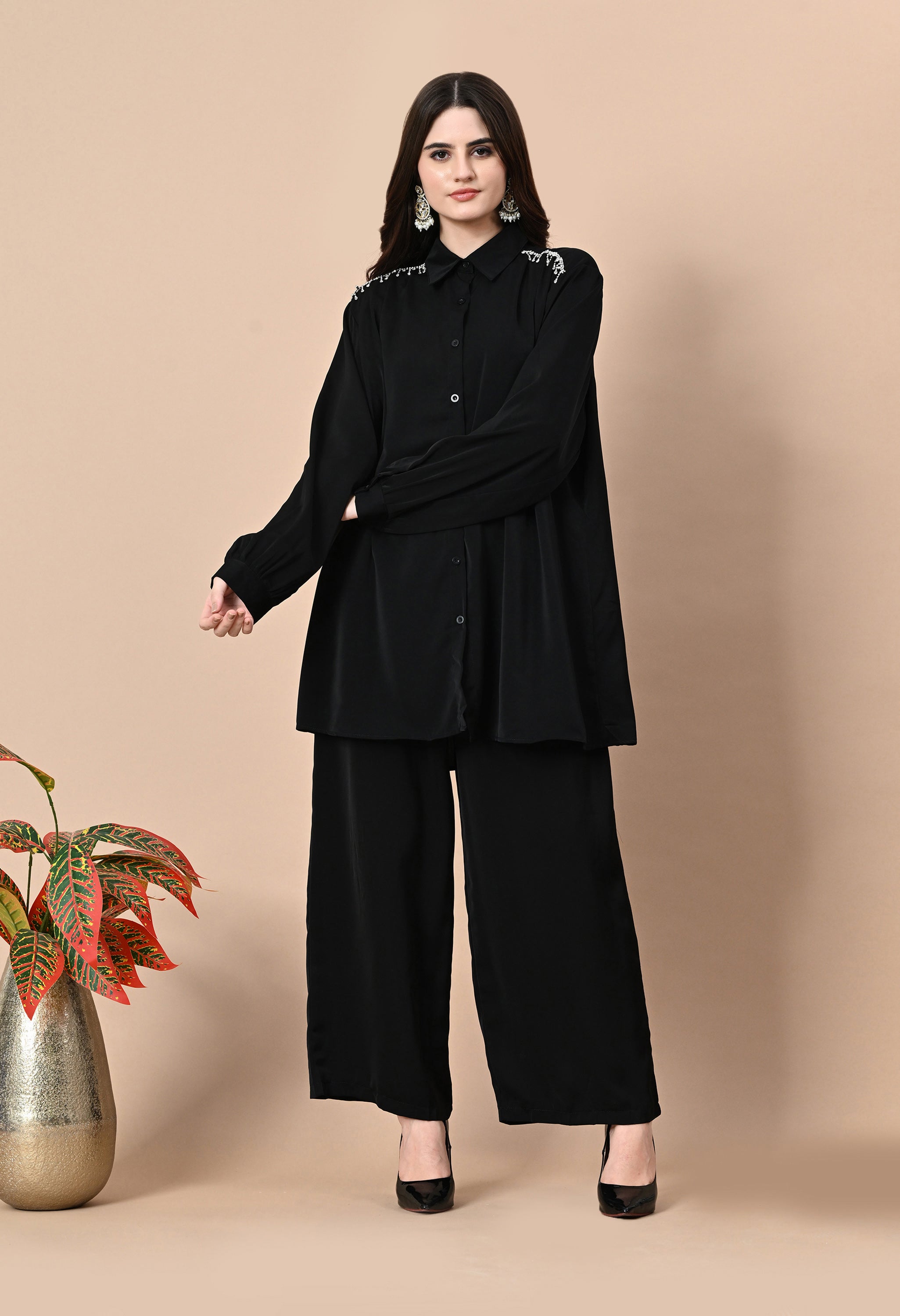 Crystal Rain Co-Ord Set Black