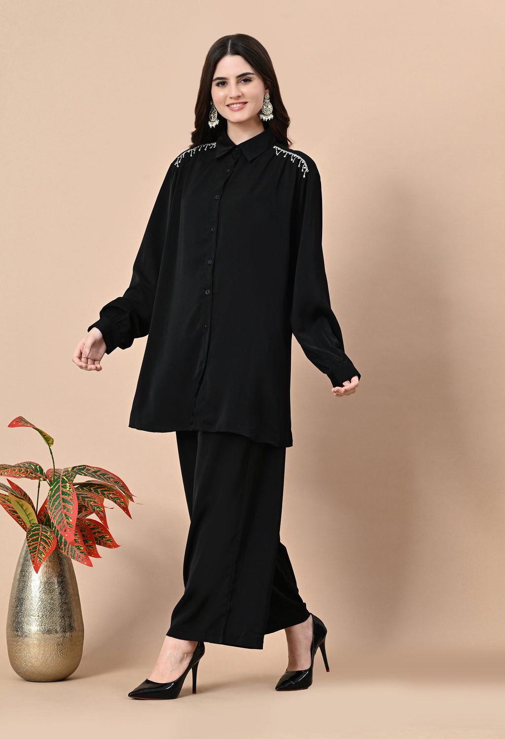 Crystal Rain Co-Ord Set Black