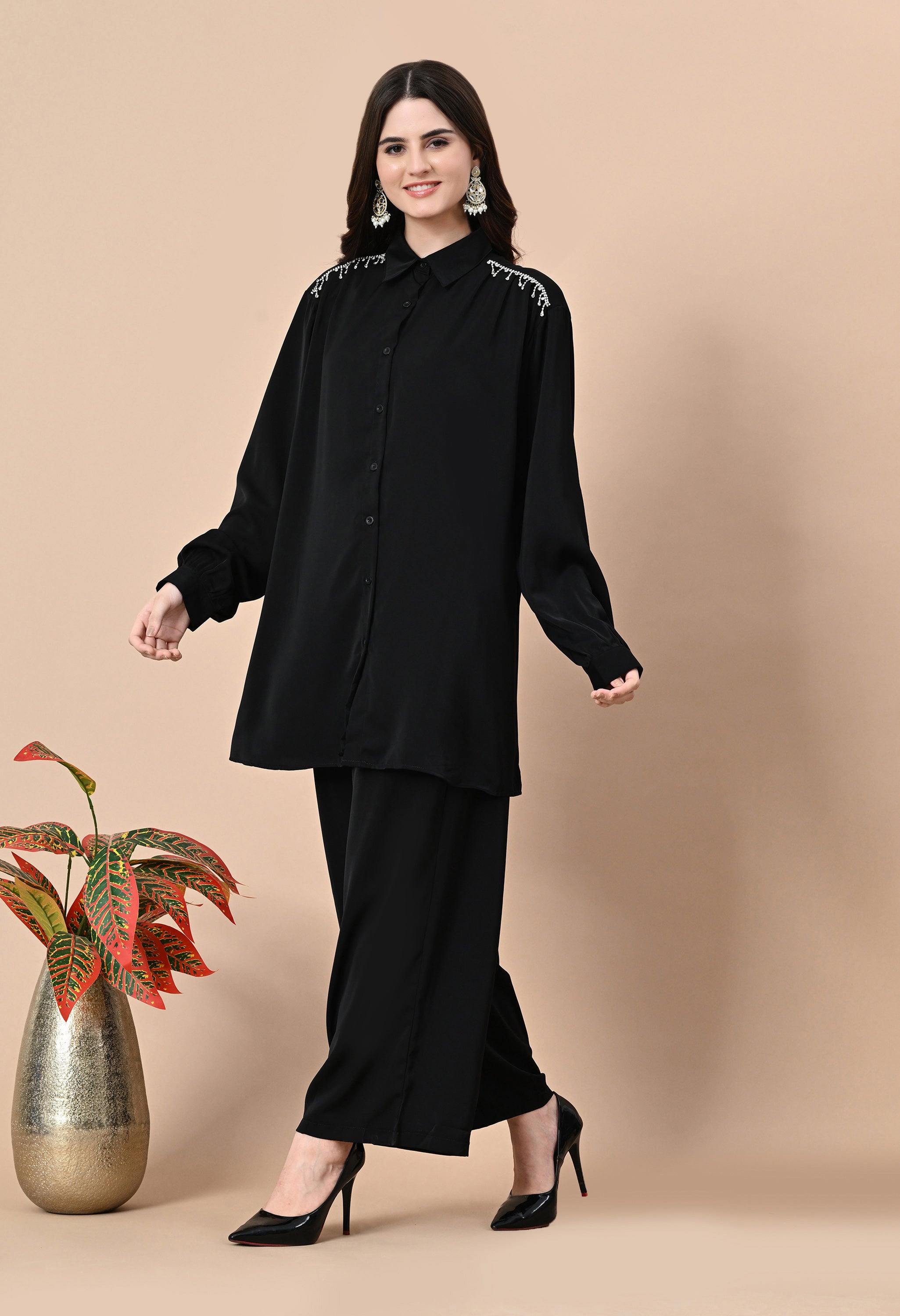 Crystal Rain Co-Ord Set Black