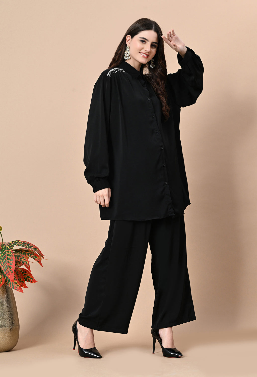 Crystal Rain Co-Ord Set Black
