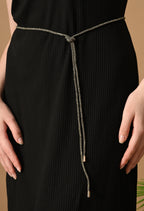 Multi-purpose Rhinestone Cord Belt (Gray)