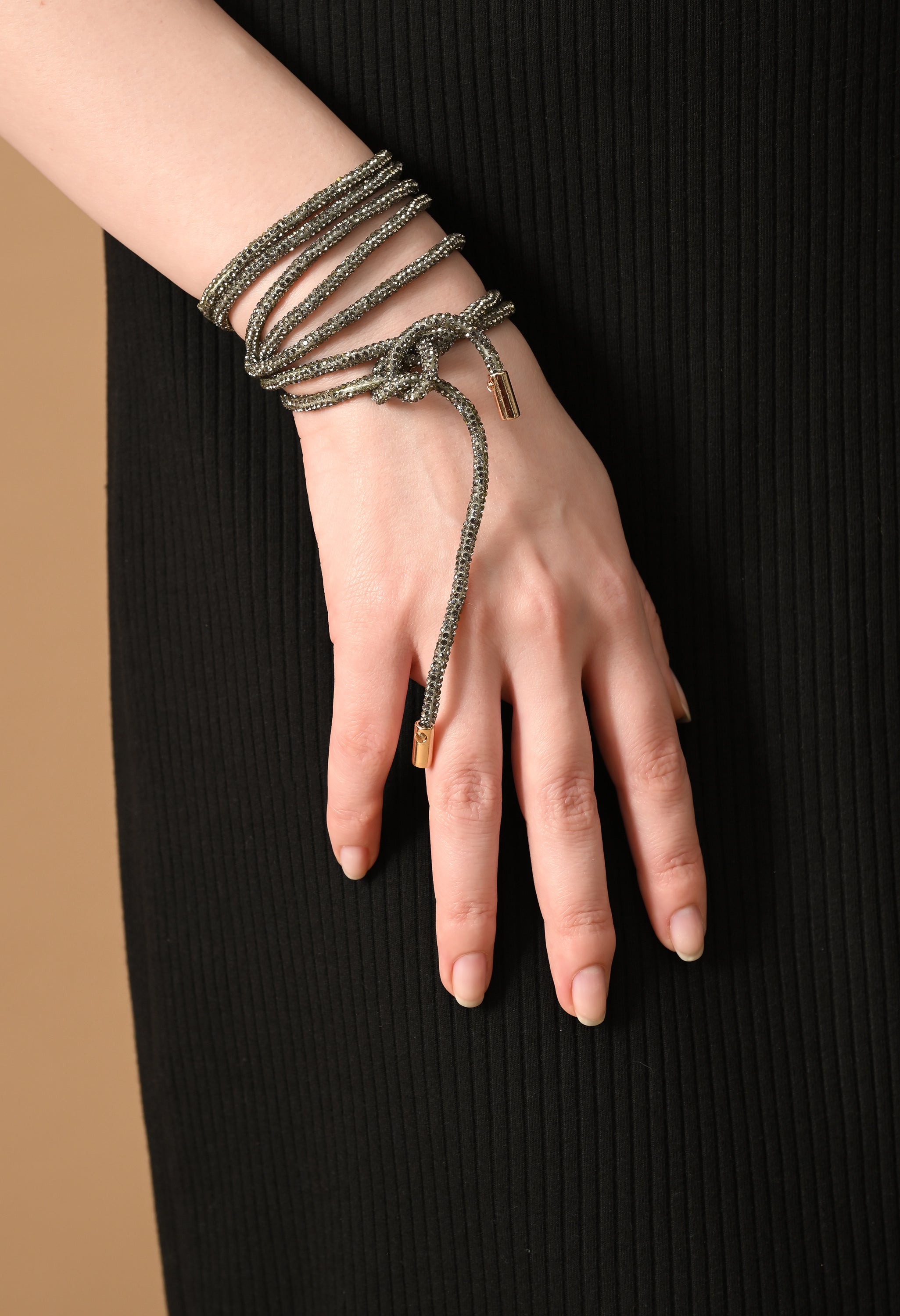 Multi-purpose Rhinestone Cord Belt (Gray)