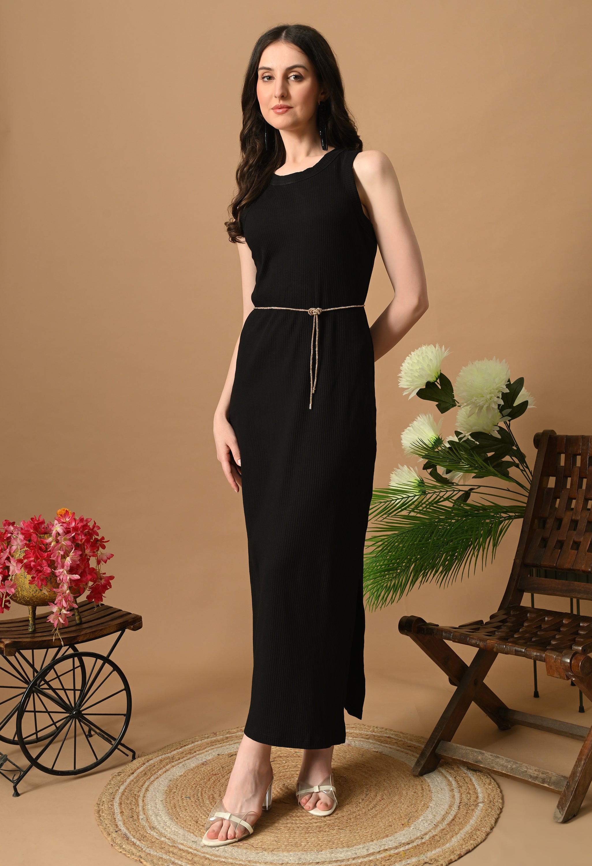Multi-purpose Rhinestone Cord Belt (Golden)