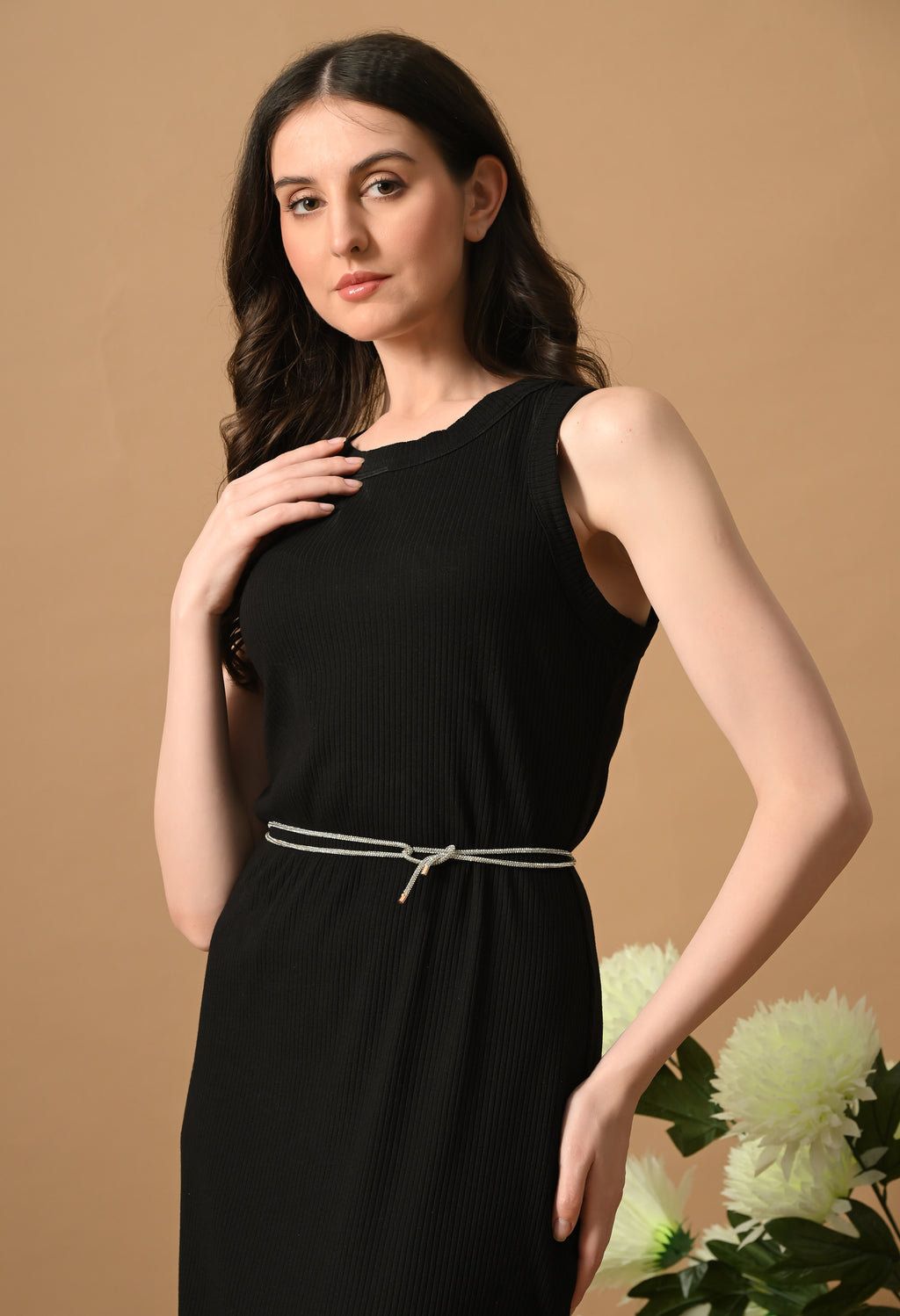 Multi-purpose Rhinestone Cord Belt (Silver)