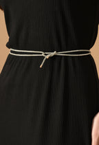 Multi-purpose Rhinestone Cord Belt (Silver)