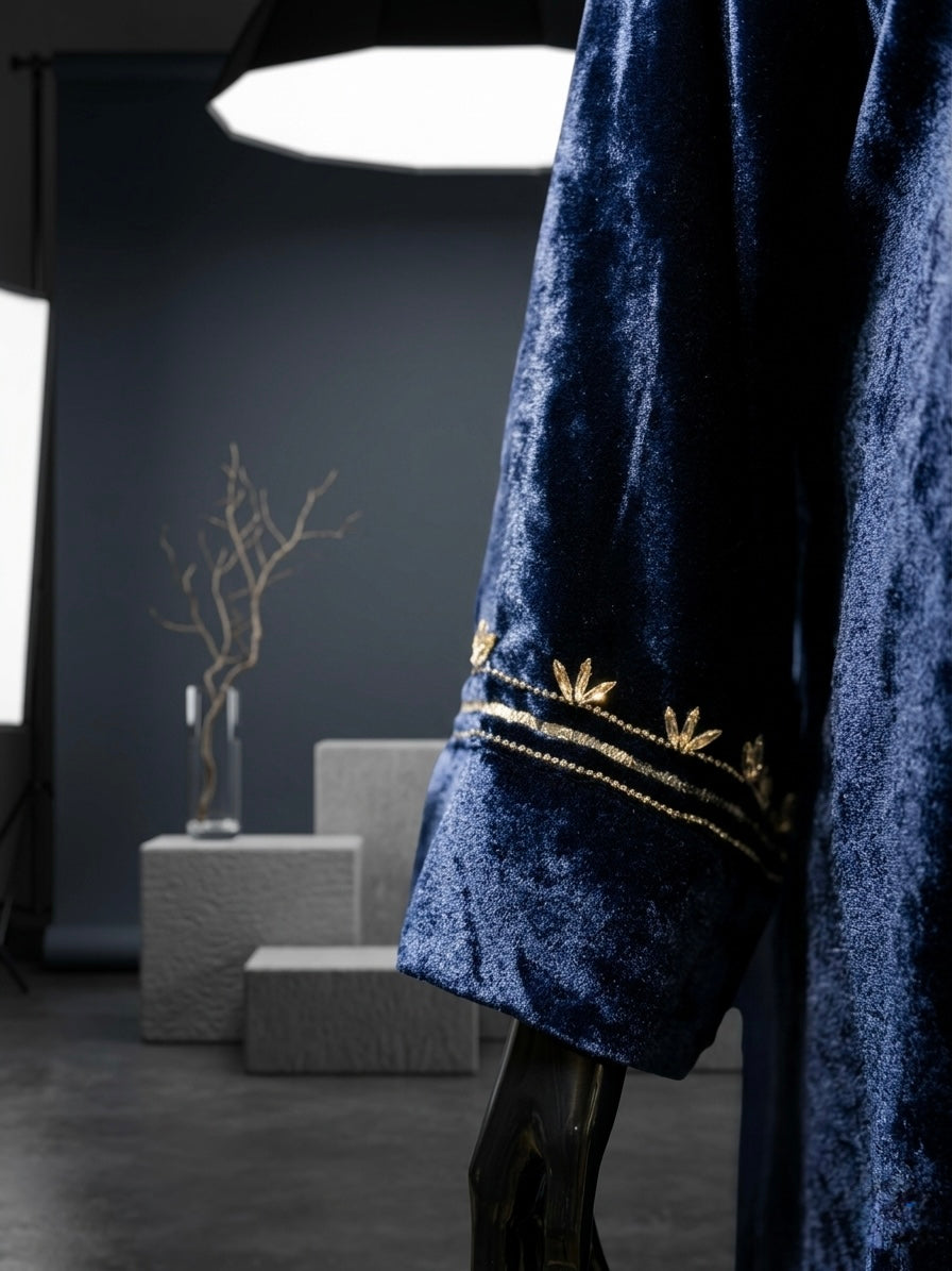 Royal Velvet Dress (Blue)