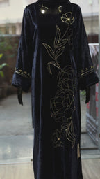 Royal Velvet Dress (Blue)